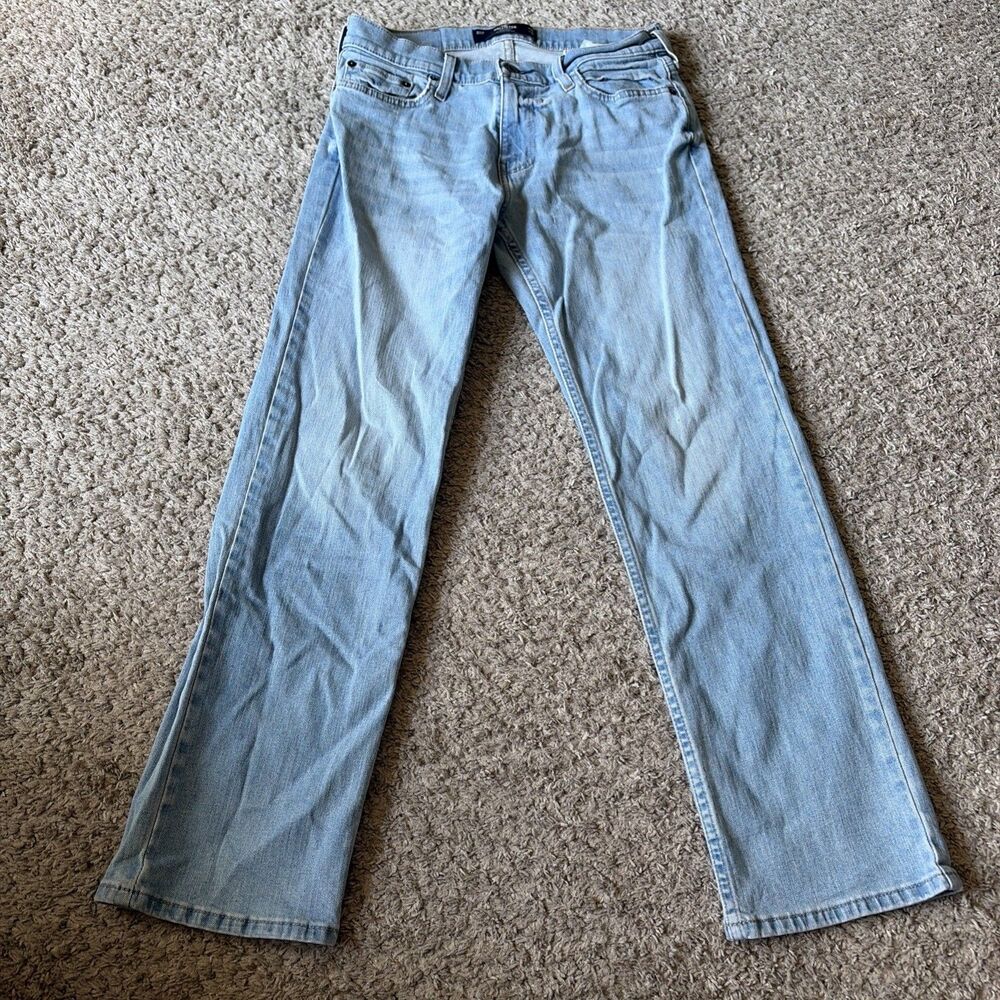 Hollister Epic Flex Straight Jeans Men's 30x30(28.5) Light Blue Wash EUC
